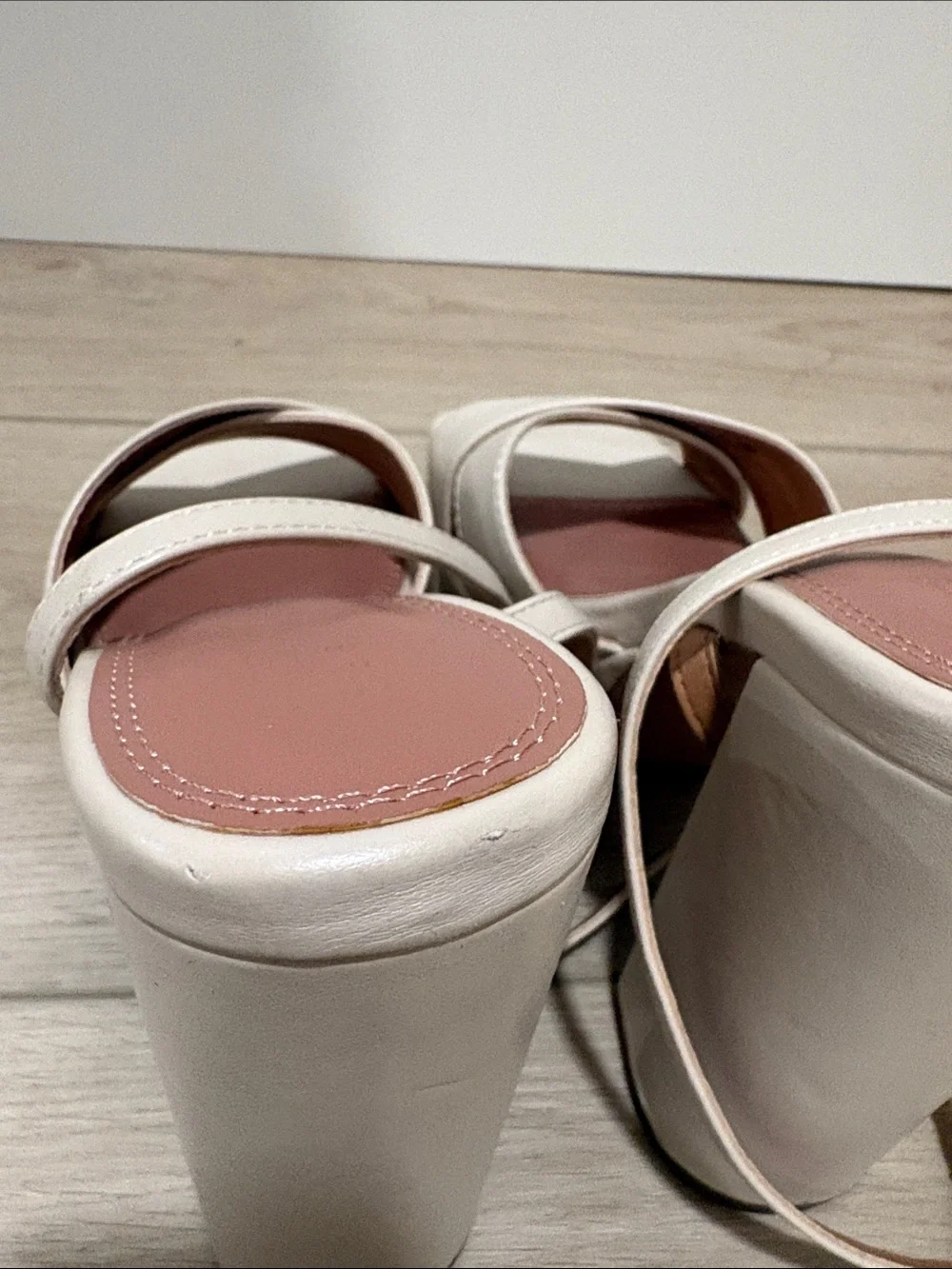 ASOS Women’s Cream Platform Block Heel Sandals Sleek Strappy Design